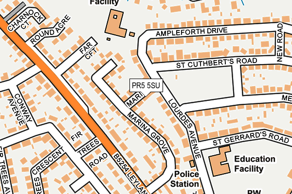 PR5 5SU map - OS OpenMap – Local (Ordnance Survey)