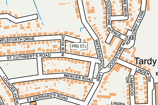 PR5 5TJ map - OS OpenMap – Local (Ordnance Survey)