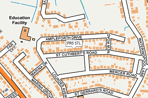 PR5 5TL map - OS OpenMap – Local (Ordnance Survey)