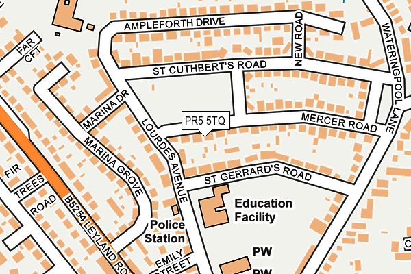 PR5 5TQ map - OS OpenMap – Local (Ordnance Survey)