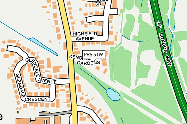 PR5 5TW map - OS OpenMap – Local (Ordnance Survey)