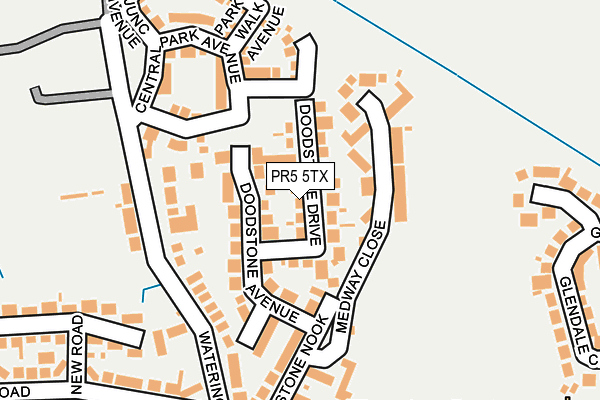 PR5 5TX map - OS OpenMap – Local (Ordnance Survey)