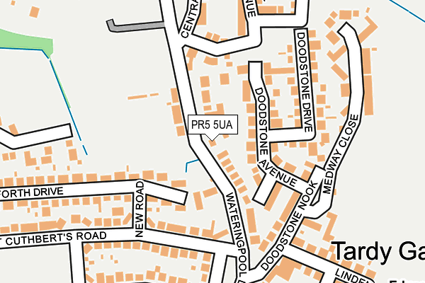 PR5 5UA map - OS OpenMap – Local (Ordnance Survey)