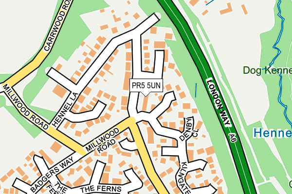 PR5 5UN map - OS OpenMap – Local (Ordnance Survey)