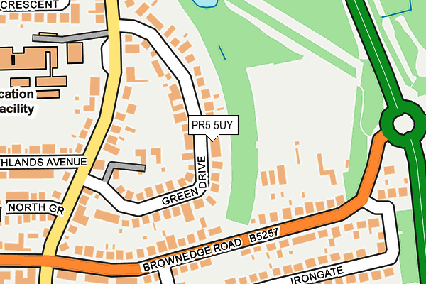 PR5 5UY map - OS OpenMap – Local (Ordnance Survey)