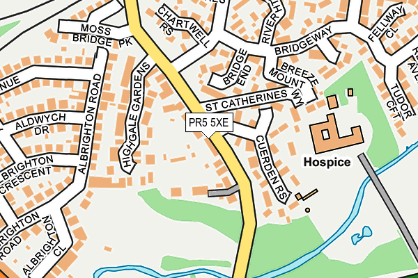 PR5 5XE map - OS OpenMap – Local (Ordnance Survey)