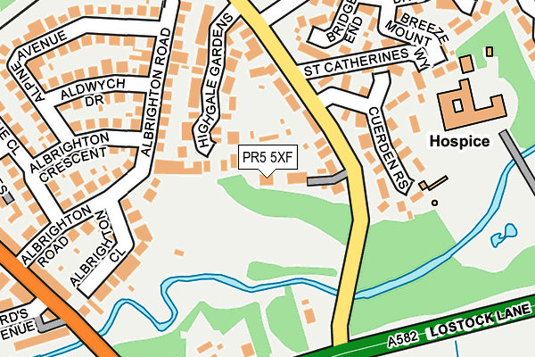 PR5 5XF map - OS OpenMap – Local (Ordnance Survey)