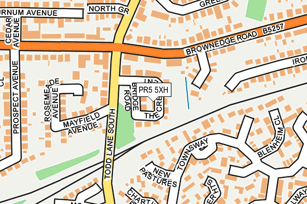 PR5 5XH map - OS OpenMap – Local (Ordnance Survey)