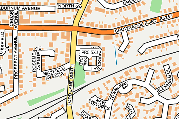 PR5 5XJ map - OS OpenMap – Local (Ordnance Survey)