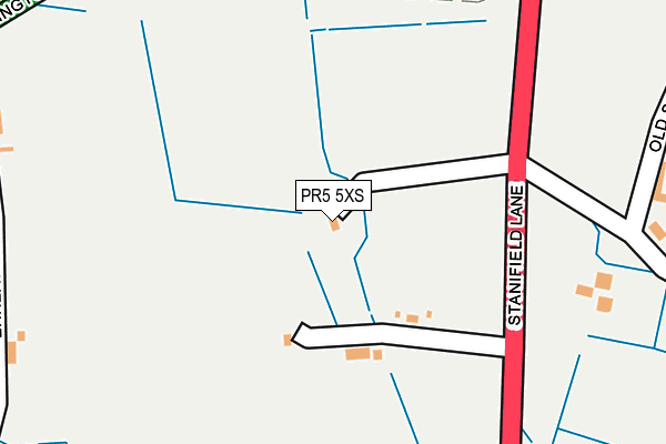 PR5 5XS map - OS OpenMap – Local (Ordnance Survey)