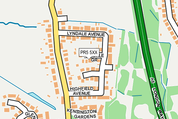 PR5 5XX map - OS OpenMap – Local (Ordnance Survey)