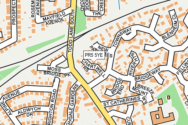 PR5 5YE map - OS OpenMap – Local (Ordnance Survey)