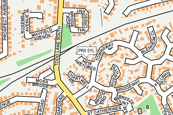 PR5 5YL map - OS OpenMap – Local (Ordnance Survey)