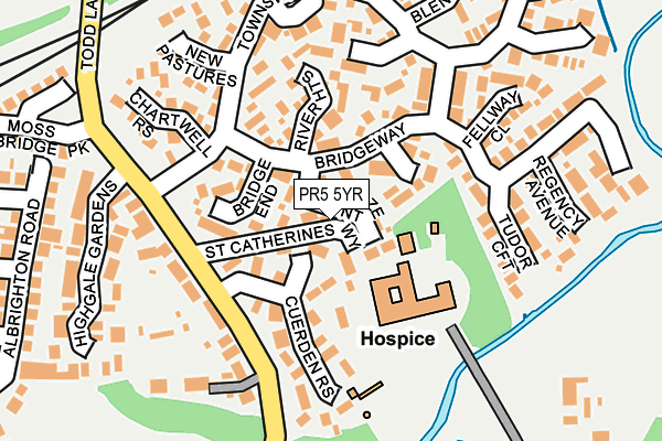 PR5 5YR map - OS OpenMap – Local (Ordnance Survey)