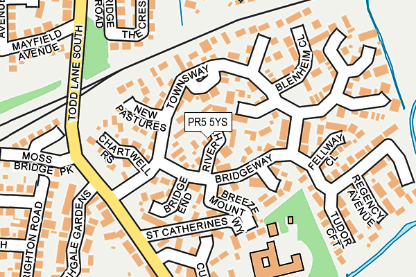 PR5 5YS map - OS OpenMap – Local (Ordnance Survey)
