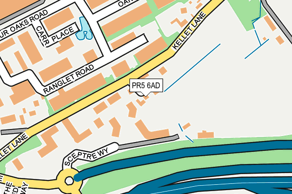 PR5 6AD map - OS OpenMap – Local (Ordnance Survey)