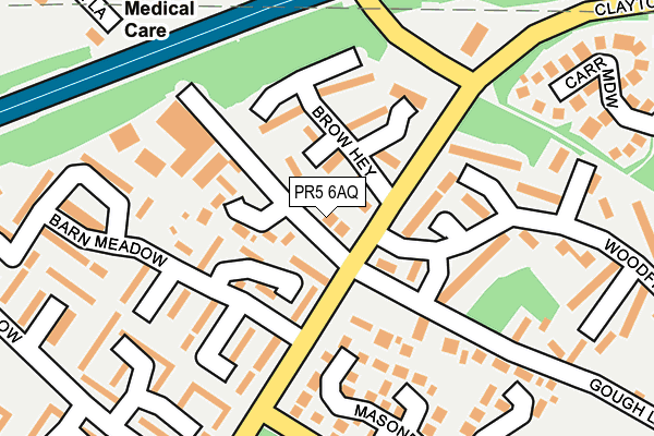 PR5 6AQ map - OS OpenMap – Local (Ordnance Survey)