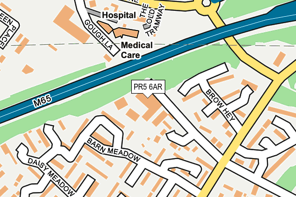 PR5 6AR map - OS OpenMap – Local (Ordnance Survey)