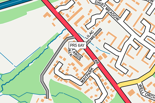 PR5 6AY map - OS OpenMap – Local (Ordnance Survey)