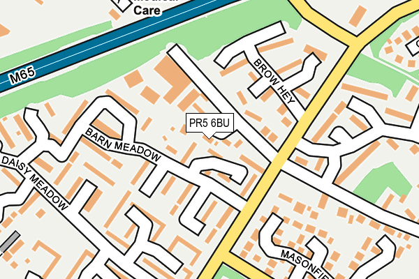 PR5 6BU map - OS OpenMap – Local (Ordnance Survey)