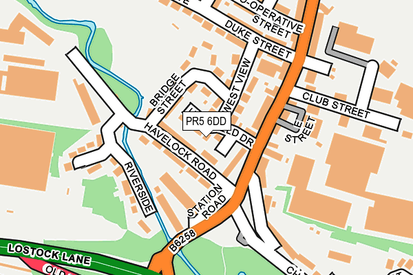 PR5 6DD map - OS OpenMap – Local (Ordnance Survey)