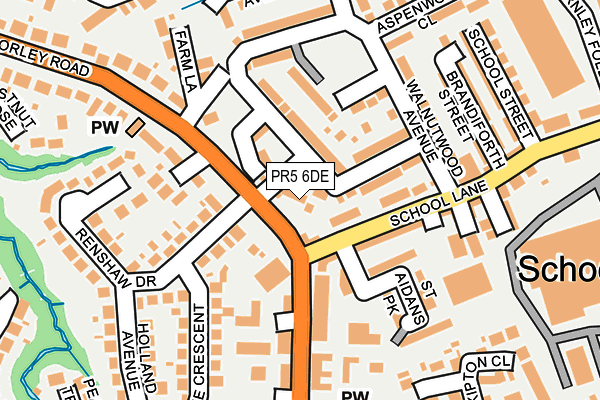 PR5 6DE map - OS OpenMap – Local (Ordnance Survey)