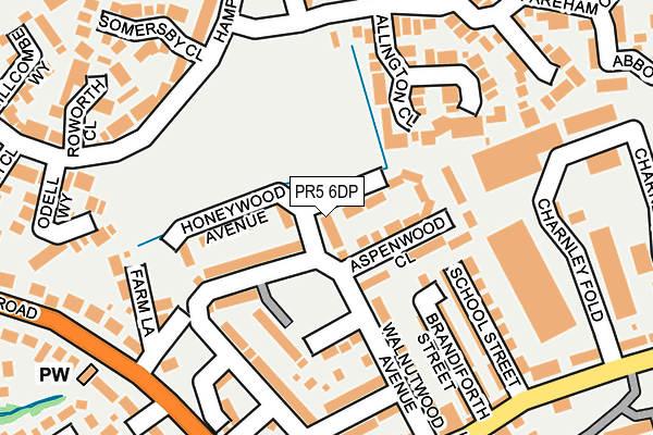 PR5 6DP map - OS OpenMap – Local (Ordnance Survey)