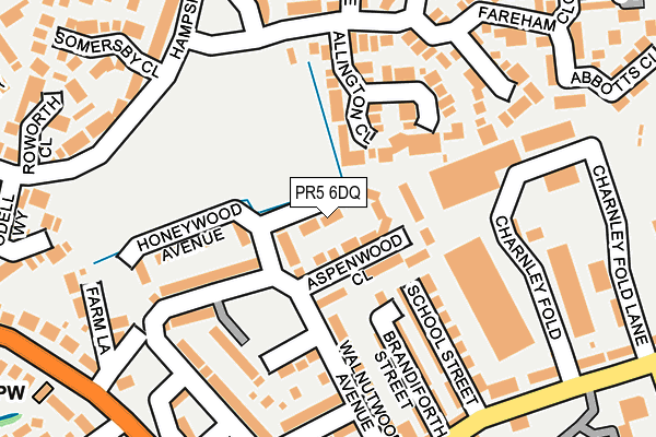PR5 6DQ map - OS OpenMap – Local (Ordnance Survey)