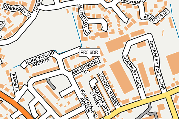 PR5 6DR map - OS OpenMap – Local (Ordnance Survey)