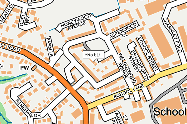 PR5 6DT map - OS OpenMap – Local (Ordnance Survey)