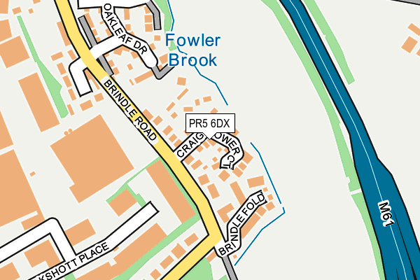 PR5 6DX map - OS OpenMap – Local (Ordnance Survey)
