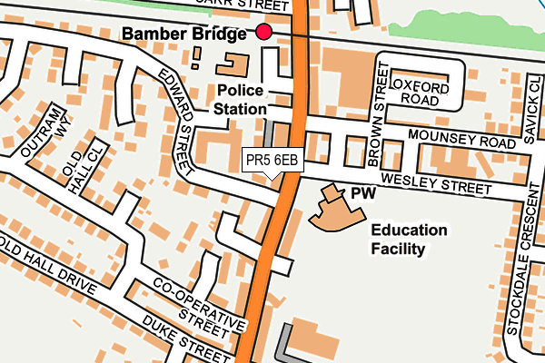 PR5 6EB map - OS OpenMap – Local (Ordnance Survey)