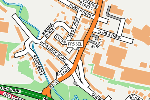 PR5 6EL map - OS OpenMap – Local (Ordnance Survey)