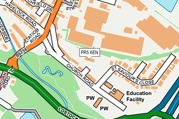 PR5 6EN map - OS OpenMap – Local (Ordnance Survey)