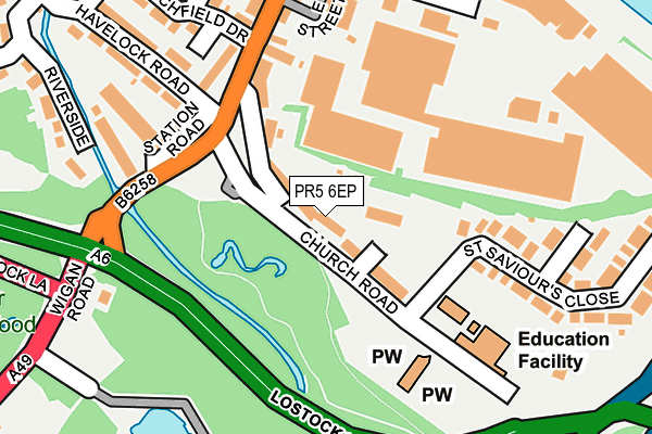 PR5 6EP map - OS OpenMap – Local (Ordnance Survey)