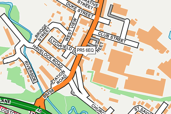 PR5 6EQ map - OS OpenMap – Local (Ordnance Survey)