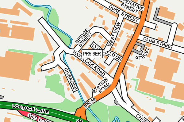 PR5 6ER map - OS OpenMap – Local (Ordnance Survey)