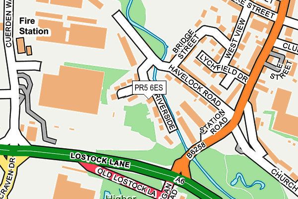 PR5 6ES map - OS OpenMap – Local (Ordnance Survey)