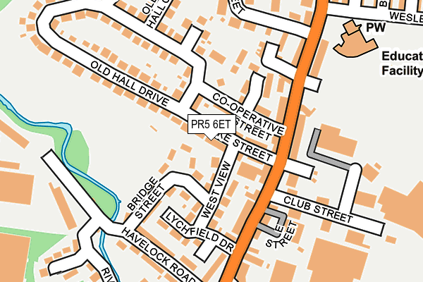 PR5 6ET map - OS OpenMap – Local (Ordnance Survey)