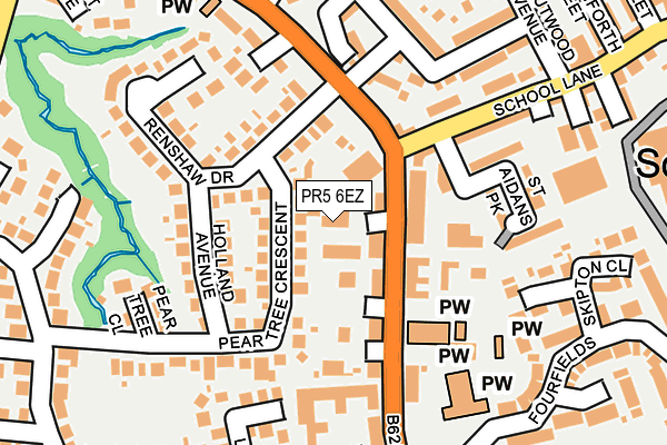 PR5 6EZ map - OS OpenMap – Local (Ordnance Survey)