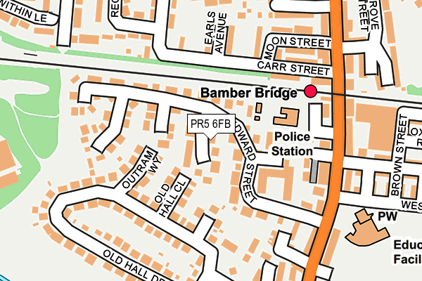 PR5 6FB map - OS OpenMap – Local (Ordnance Survey)