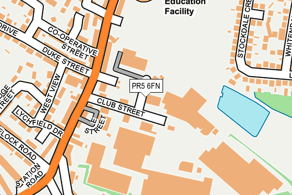 PR5 6FN map - OS OpenMap – Local (Ordnance Survey)