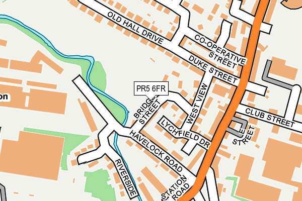 PR5 6FR map - OS OpenMap – Local (Ordnance Survey)