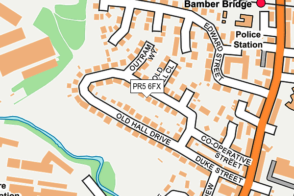 PR5 6FX map - OS OpenMap – Local (Ordnance Survey)