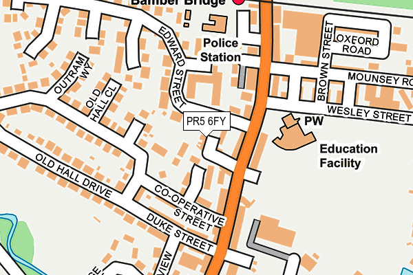 PR5 6FY map - OS OpenMap – Local (Ordnance Survey)