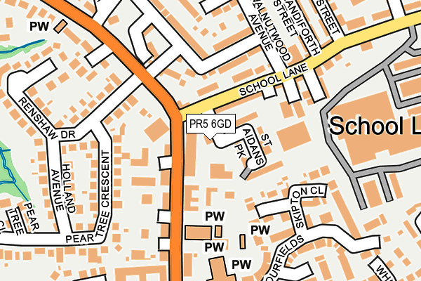 PR5 6GD map - OS OpenMap – Local (Ordnance Survey)