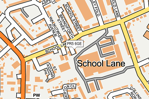 PR5 6GE map - OS OpenMap – Local (Ordnance Survey)