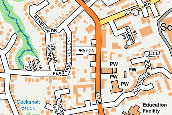 PR5 6GN map - OS OpenMap – Local (Ordnance Survey)