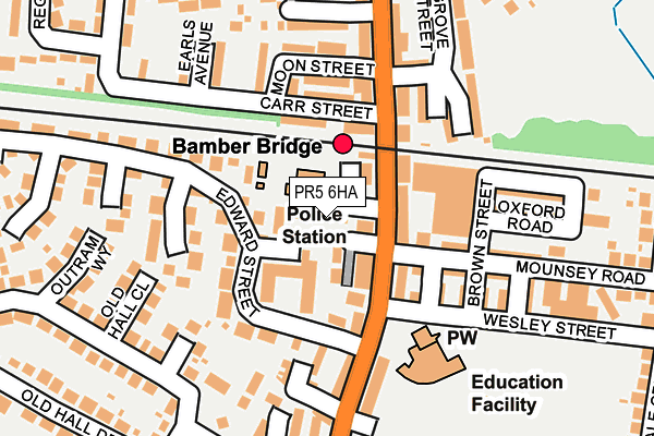 PR5 6HA map - OS OpenMap – Local (Ordnance Survey)
