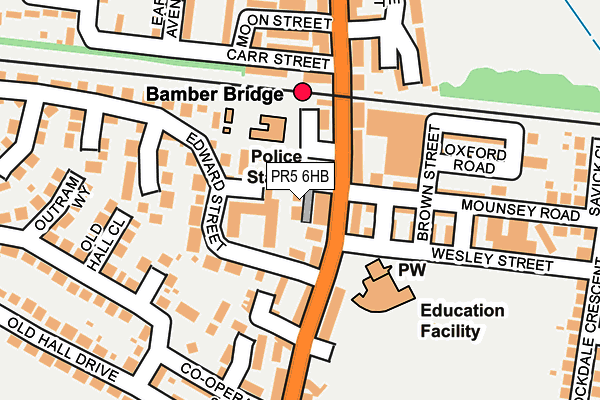 PR5 6HB map - OS OpenMap – Local (Ordnance Survey)